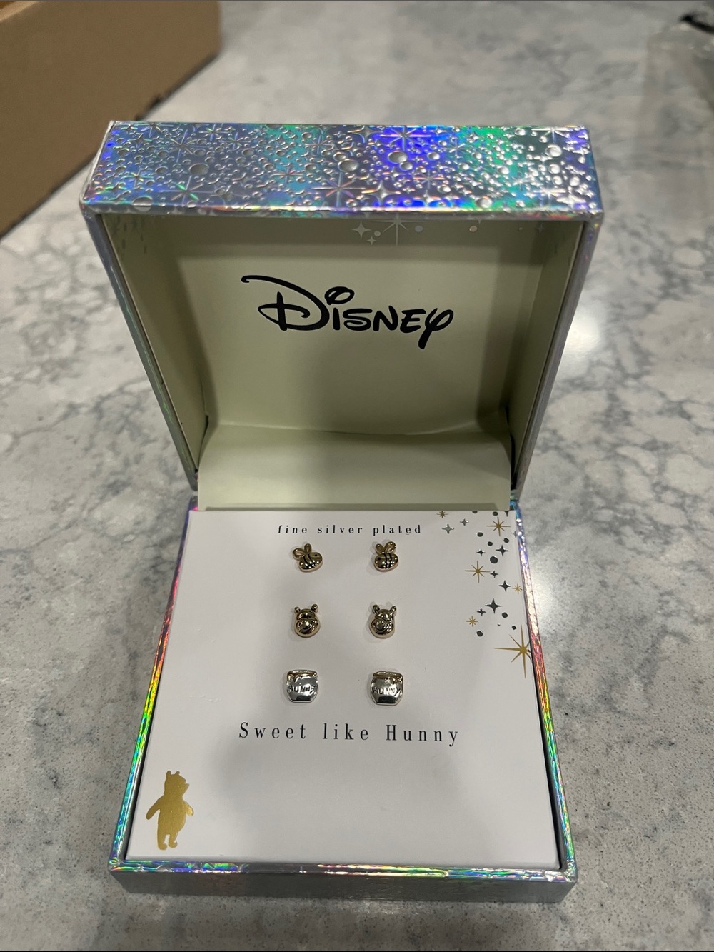 Disney Winnie the Pooh Sweet Like Hunny 3 Pair Stud Earrings NIB